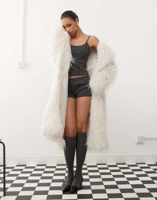 Motel Atarah Knit Argyle Cami Top In Black