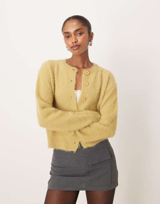 Motel - Audrina - Gilet en maille duveteuse - Sauge