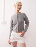 [Motel] Motel Aura button through fluffy cardigan in dusty grey L GREY