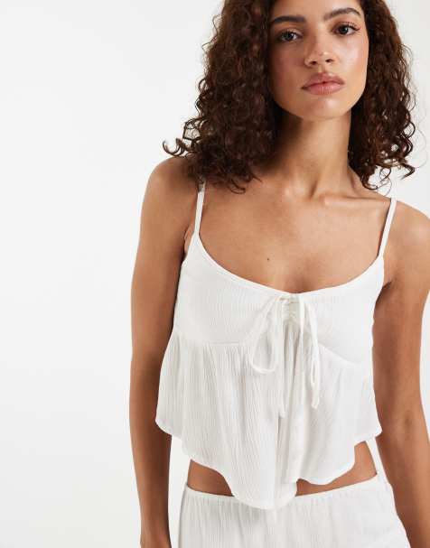 Motel - Awilix - Top blanco de tirantes con detalle de lazada (parte de un conjunto) - view 1