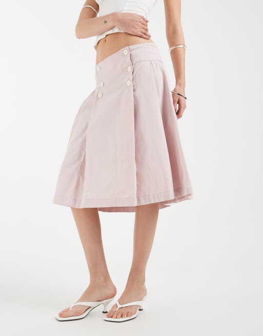 Motel Babete pleat skirt in sakura pink , 2 of 5