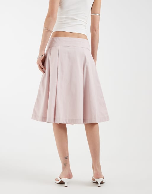 Motel Babete pleat skirt in sakura pink , 4 of 5