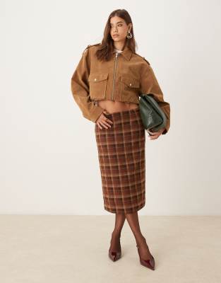 Motel Badra Midi Skirt In Brown