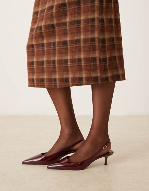 Motel Badra midi skirt in tartan brown, 5 of 5