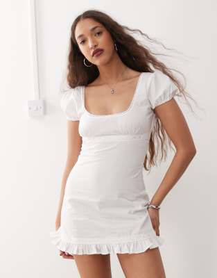 Motel bella mini tea dress in white