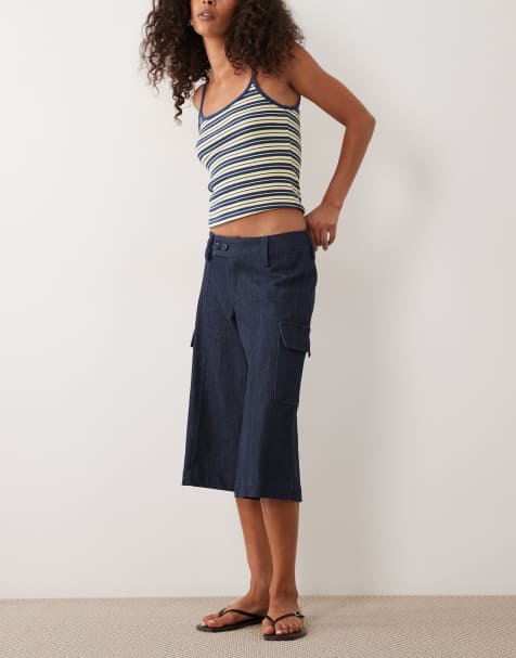 Motel Bensen cargo capri trousers in blue - view 1