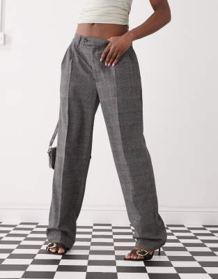 MOTEL BRAYDEN CHECKED TAILORED PANTS 