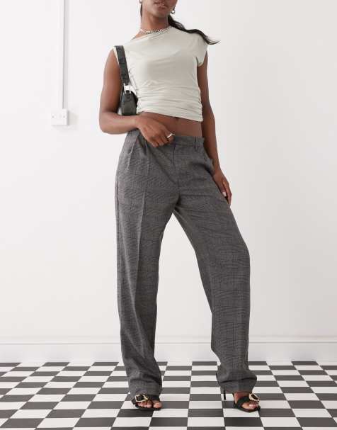 Motel brayden checked tailored trousers in grey - view 1