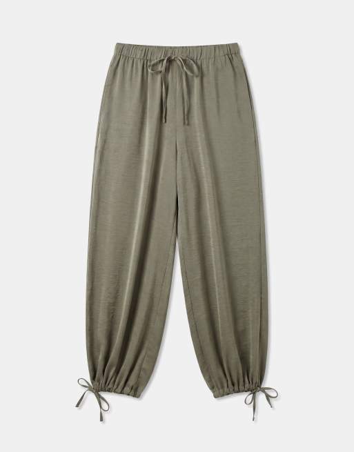 Motel brizid balloon cuffed pants in khaki , 7 of 7