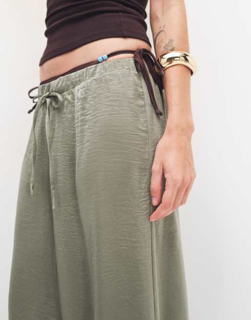 Motel brizid bukser med ballonform og opsmøgede ben i khaki, 5 af 7
