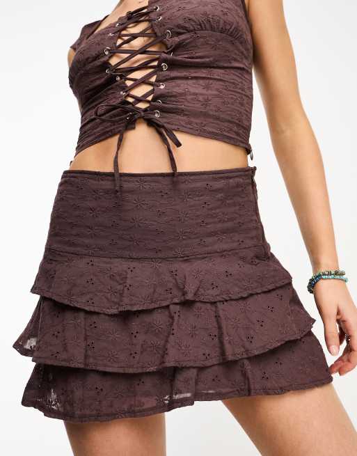 Brown 2025 ruffle skirt