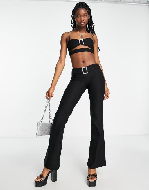 Crop top and flare hot sale pants