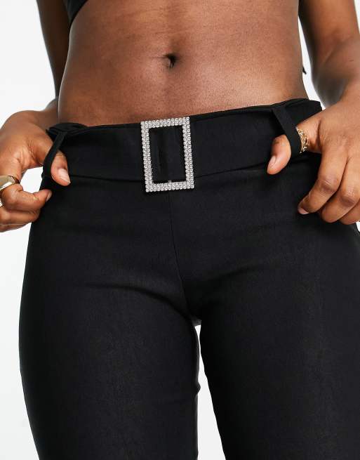 Motel buckle detail slim fit flares co ord in black ASOS