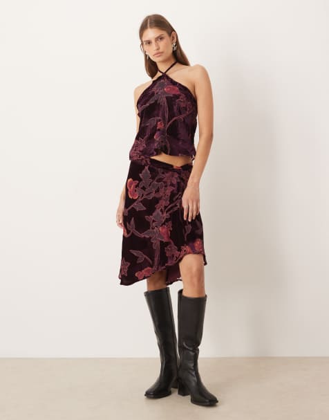 Motel burgandy floral co-ord - view 1