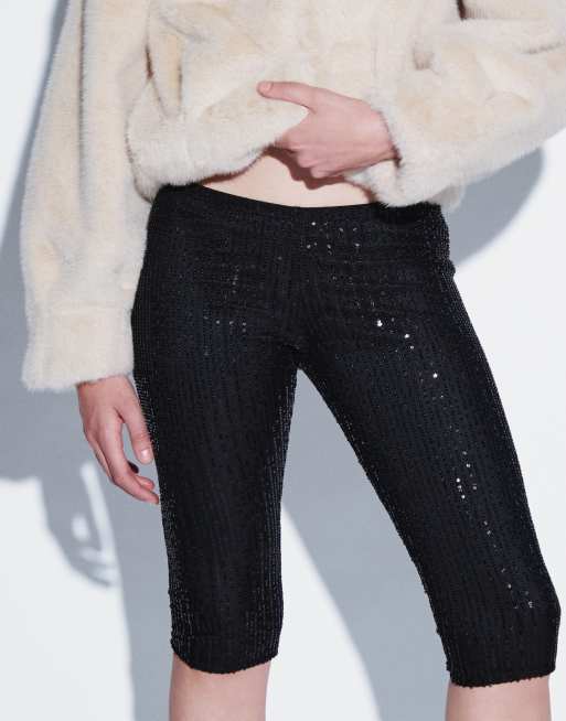 Motel capris de lentejuelas en negro, 2 de 9