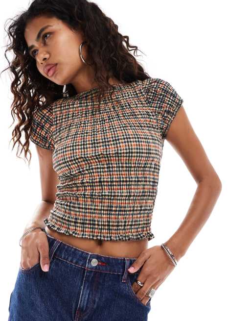 Motel caripa textured baby tee in beige