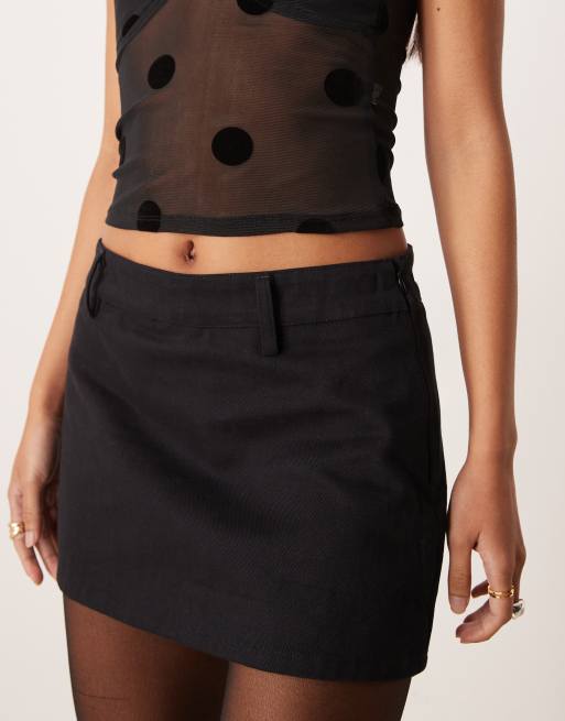 Motel Carlin twill mini skirt in black, 5 of 5