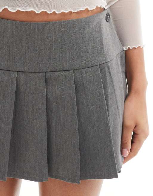 Motel casini pleated mini skirt in charcoal grey ASOS