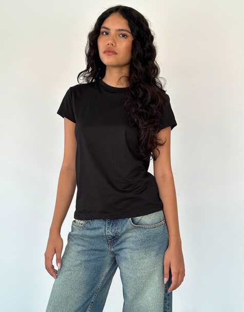 Motel clio basic t-shirt in black - view 1