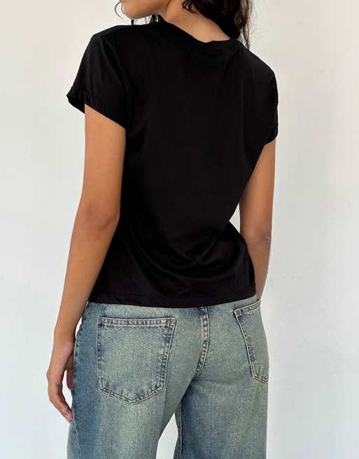 Motel - Clio - T-shirt basic nera, 4 di 4