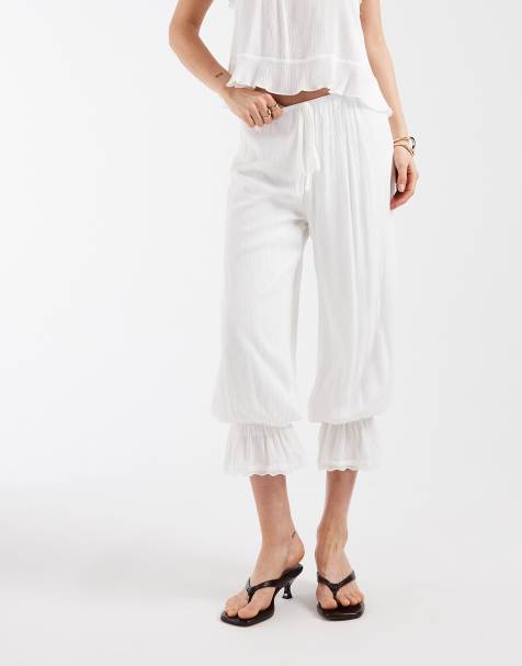 Motel co-ord Basma bloomer trouser in white - view 1
