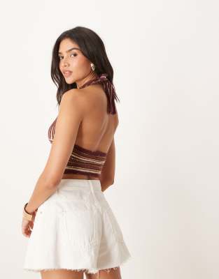 KUME クメ　STRIPED KNITTED HALTER TOP KUME クメ STRIPED KNITTED HALTER TOP KUME クメ STRIPED KNITTED