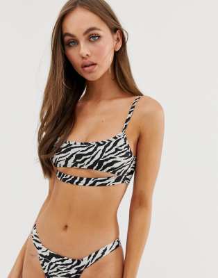 zebra print bikini top