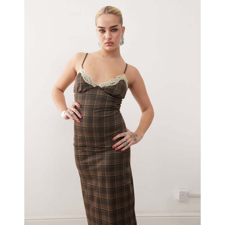 新品未開封　Betty layered check dress brown andmary Betty layered check dress brown - メルカリ