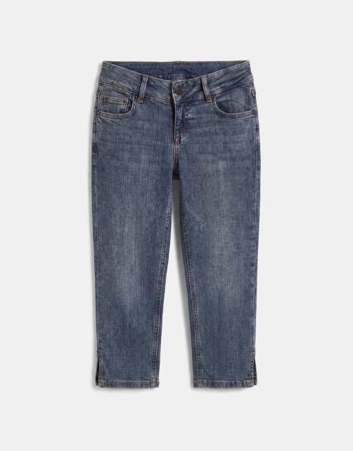 Motel Denim-Capri-Jeans mit niedrigem Bund in Dirty Green Wash, 6 von 7