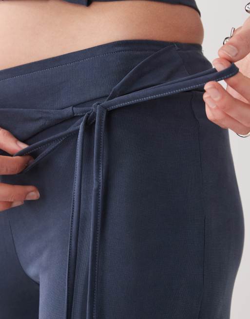 Motel - Donata - Pantalon taille basse d'ensemble coupe près du corps - Bleu tempête océanique, 4 de 5