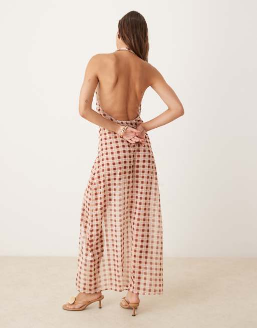 sheer plaid dress Sheer Plaid pocket dress  Two