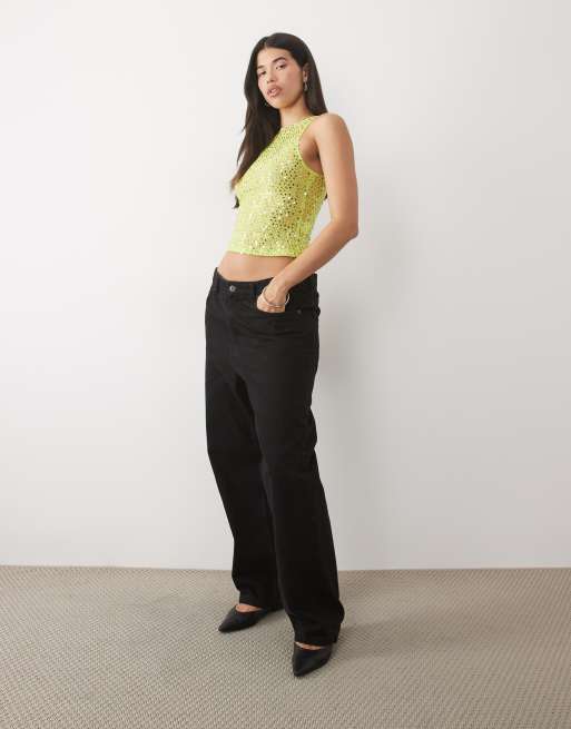 Motel dudley sequin vest in chartruse , 2 of 4