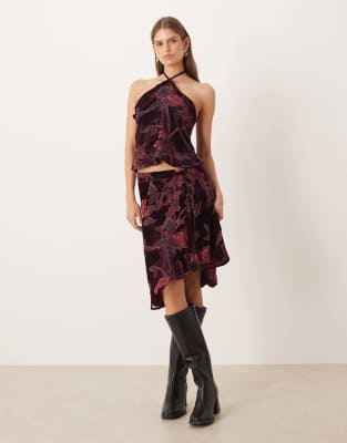 Motel Eesti Midi Skirt In Brown