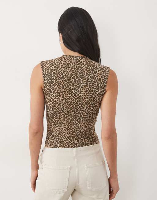 Motel Ernesta keyhole top in leopard print, 4 of 4