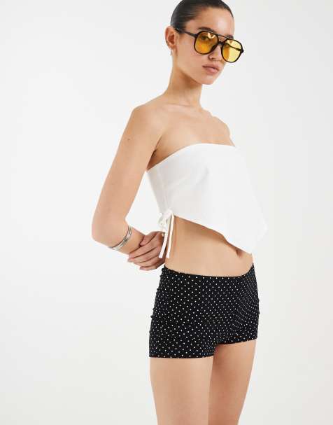 Motel Eunia mini shorts in micro polka dot - view 1