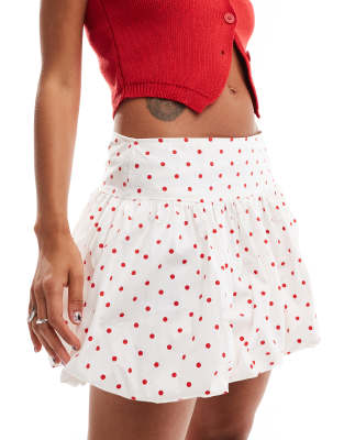 Shop Motel Exclusive kiyowo puffball mini skirt in polka dot Online – Trendy & Affordable Fashion