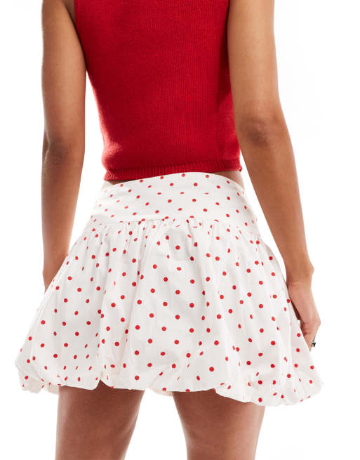 Motel Exclusive Kiyowo puffball mini skirt in polka dot, 3 of 5
