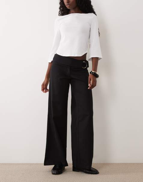 Motel falitasa low rise belted pant in black - view 1