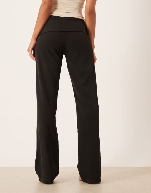 Motel faria tailored low rise trouser with tie side in black, 4 of 5