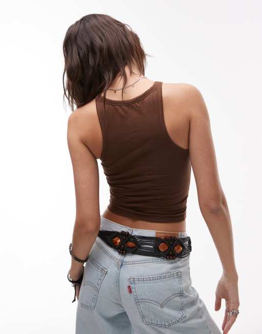 Motel farida bali slogan tank top in cocoa, 4 of 4
