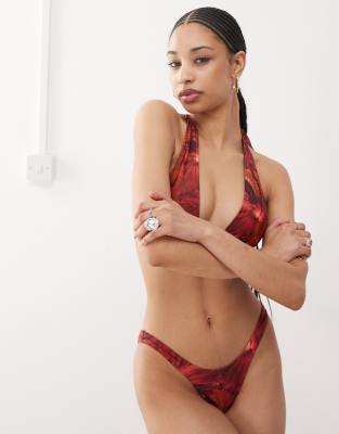 MOTEL FARIDA HIBISCUS PRINT BIKINI BOTTOMS 