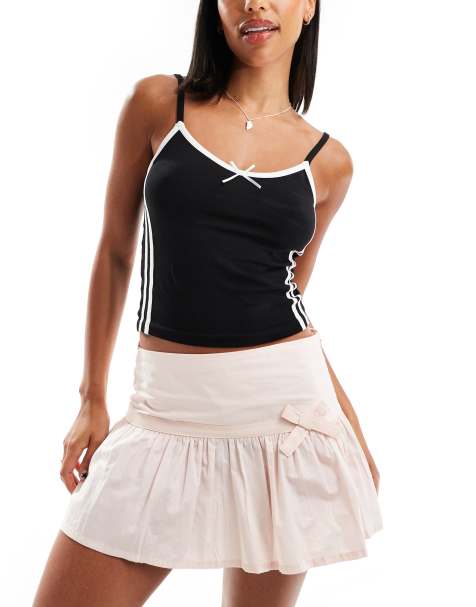 Motel fita bow detail mini skirt in light pink - view 1