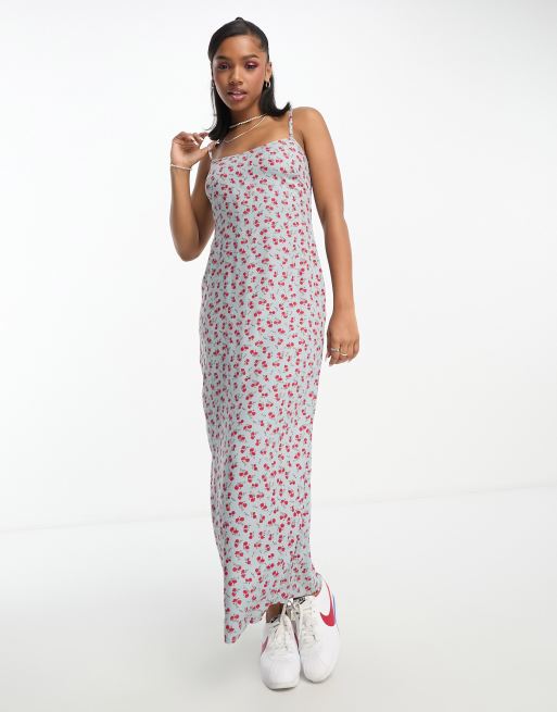 Motel floral print cami maxi dress in baby blue