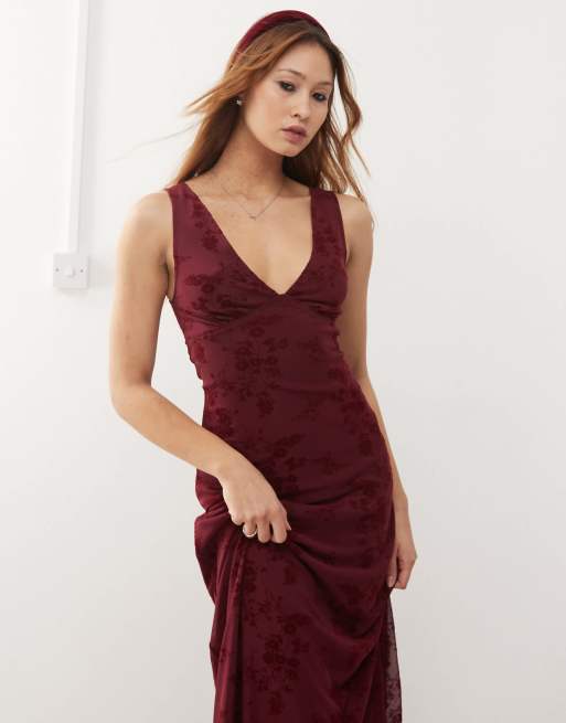 knee length dresses for ladies FOR LOVE & LEMONS-SOPHIE VELVET FLORAL MIDI DRESS – Vicky and Lucas main image 0