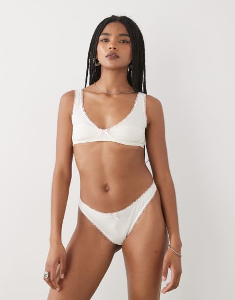 Motel halai underwire pointelle bra in cream - view 1