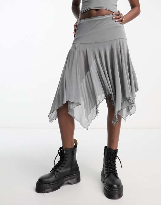 Grey handkerchief outlet skirt