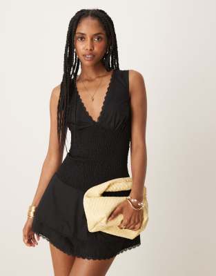 Motel Hevosia Mini Dress In Black