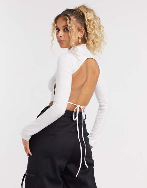 high neck backless
