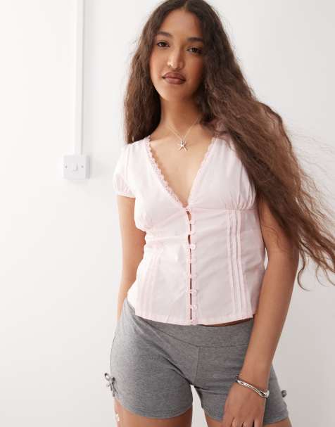 Motel ilias corset top in pale pink - view 1