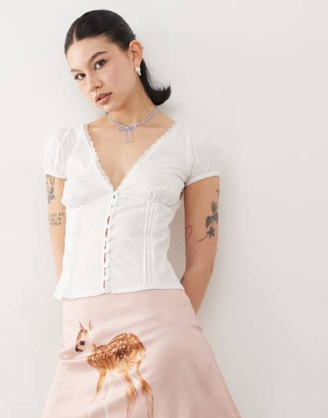 Motel ilias corset top in white - view 1